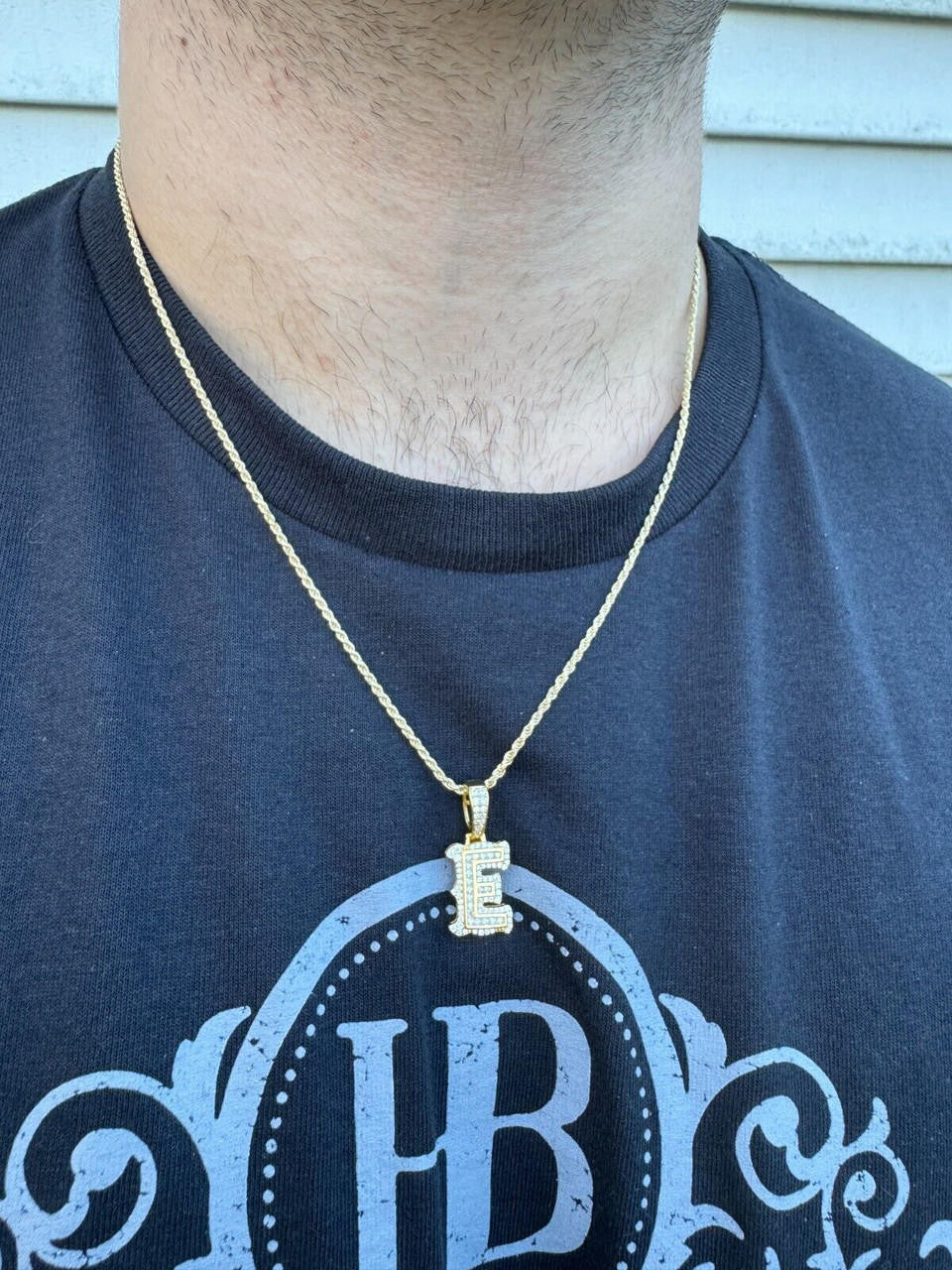 Moissanite A | Z Initials Gothic Letter Iced Out Pendant