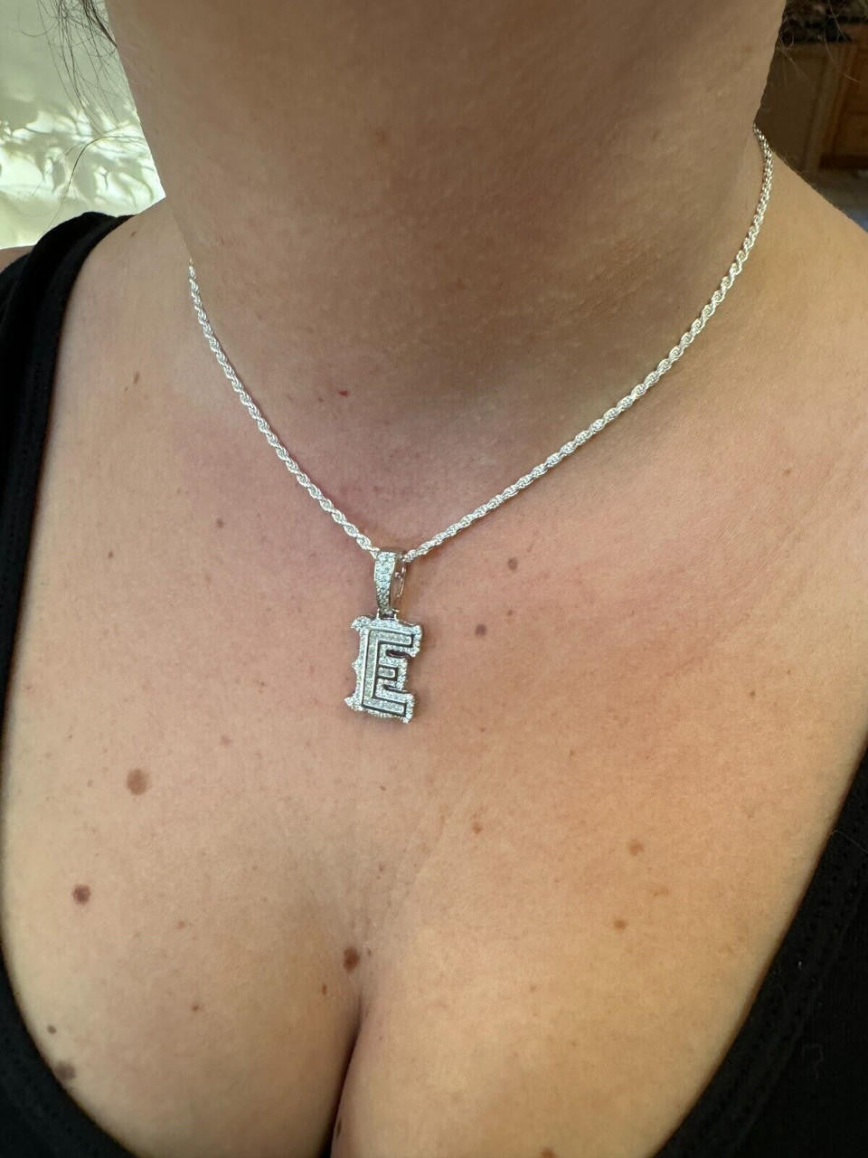 Moissanite A | Z Initials Gothic Letter Iced Out Pendant