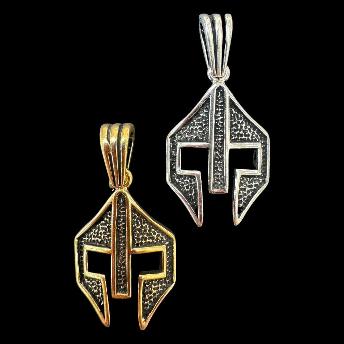 Spartan Gladiator Helmet Pendant | 14k Gold Vermeil Or Oxidized 925 Silver