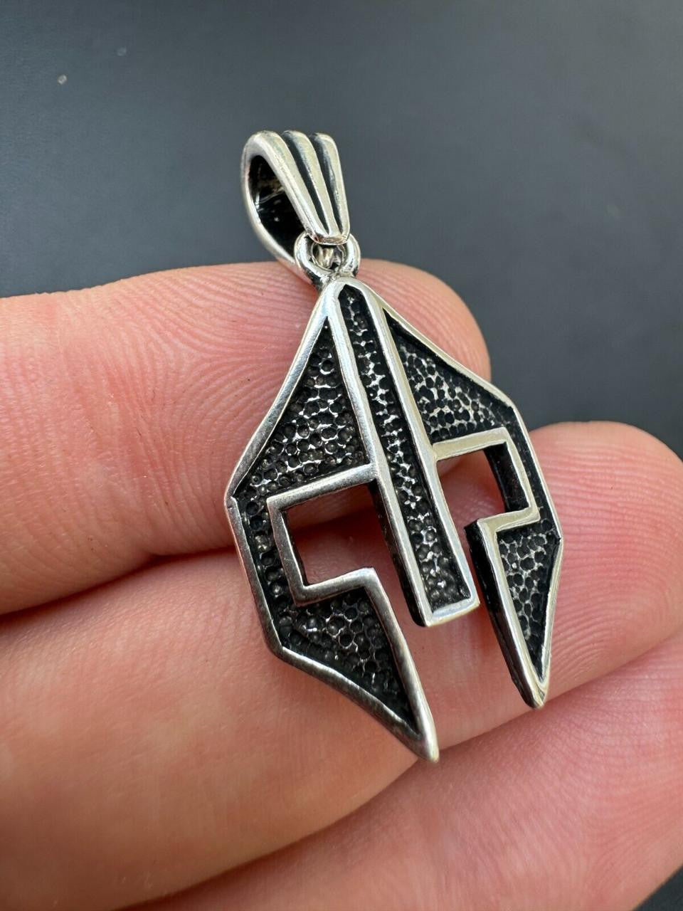 Spartan Gladiator Helmet Pendant | 14k Gold Vermeil Or Oxidized 925 Silver