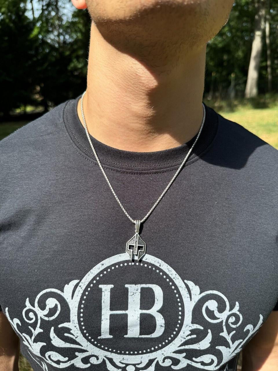 Spartan Gladiator Helmet Pendant | 14k Gold Vermeil Or Oxidized 925 Silver