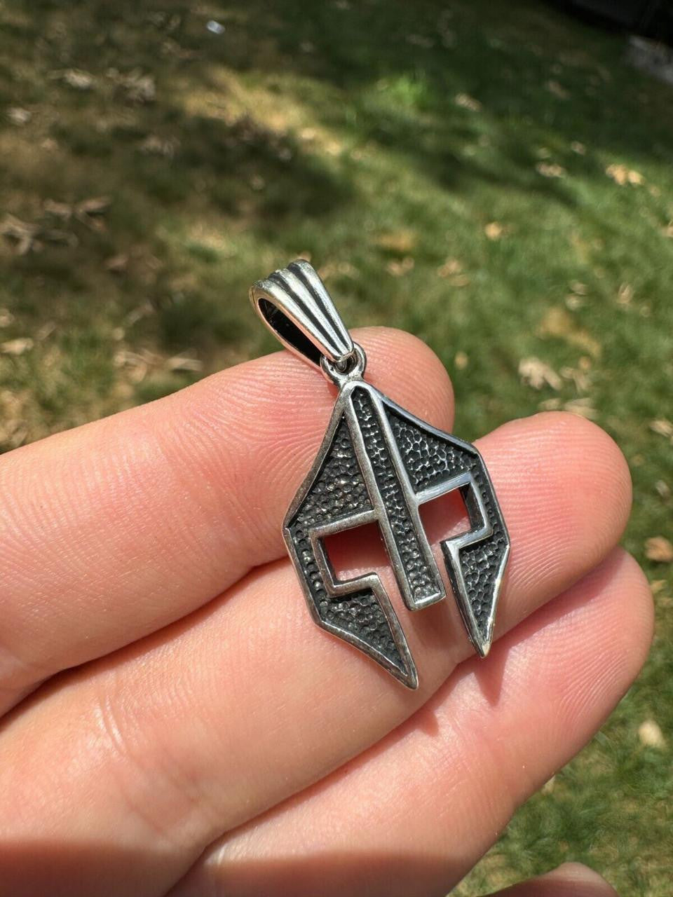 Spartan Gladiator Helmet Pendant | 14k Gold Vermeil Or Oxidized 925 Silver