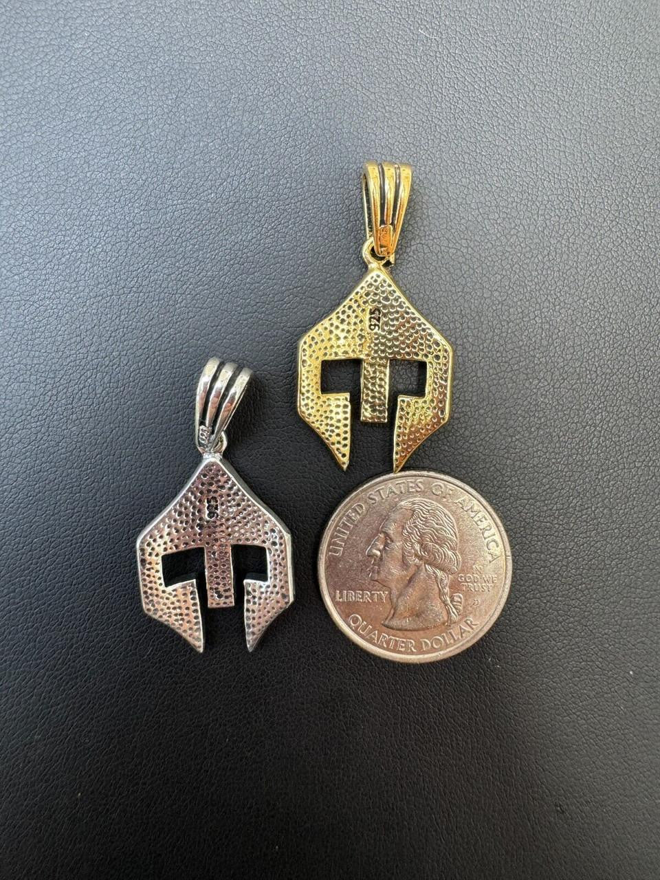 Spartan Gladiator Helmet Pendant | 14k Gold Vermeil Or Oxidized 925 Silver