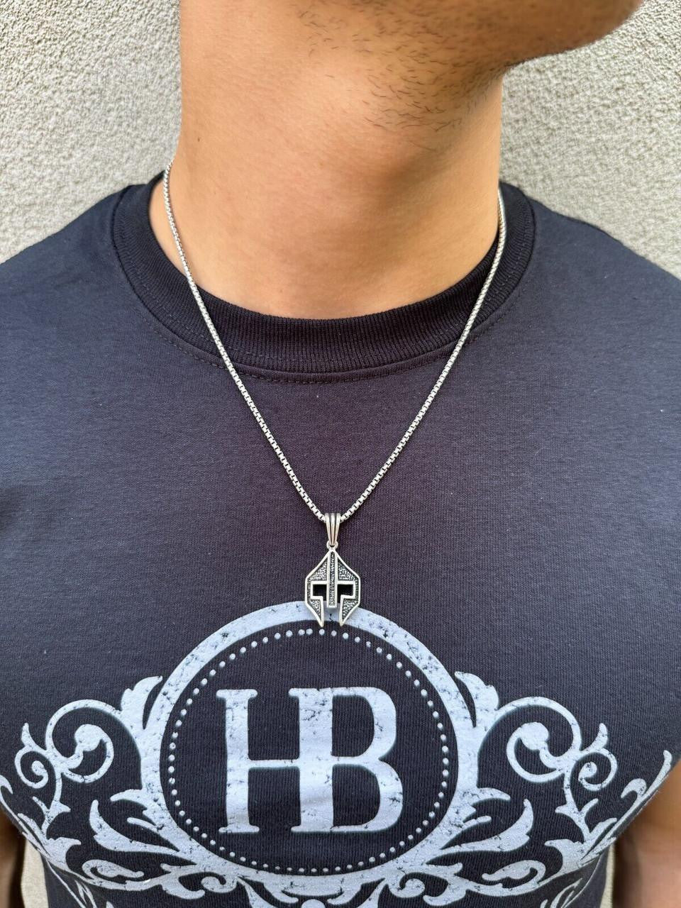 Spartan Gladiator Helmet Pendant | 14k Gold Vermeil Or Oxidized 925 Silver