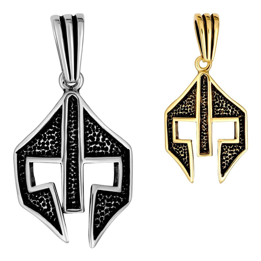 Spartan Gladiator Helmet Pendant | 14k Gold Vermeil Or Oxidized 925 Silver
