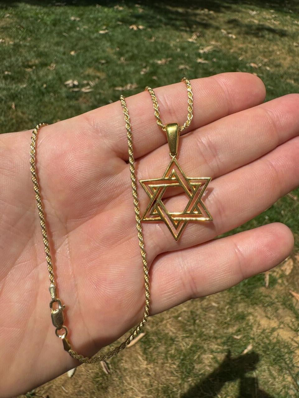 Jewish Cutout Star Of David Pendant | 14k Gold Vermeil Or 925 Silver