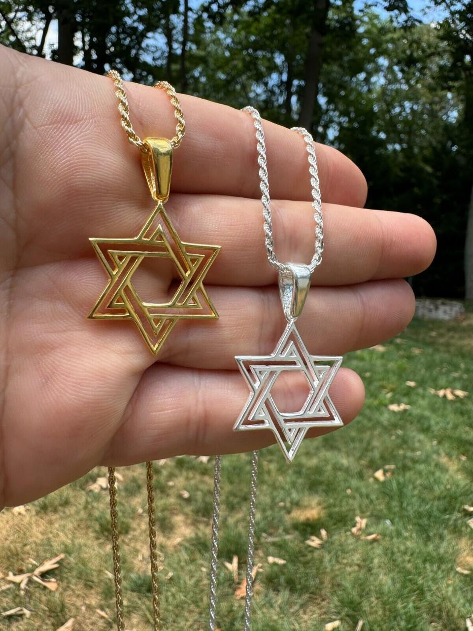 Jewish Cutout Star Of David Pendant | 14k Gold Vermeil Or 925 Silver