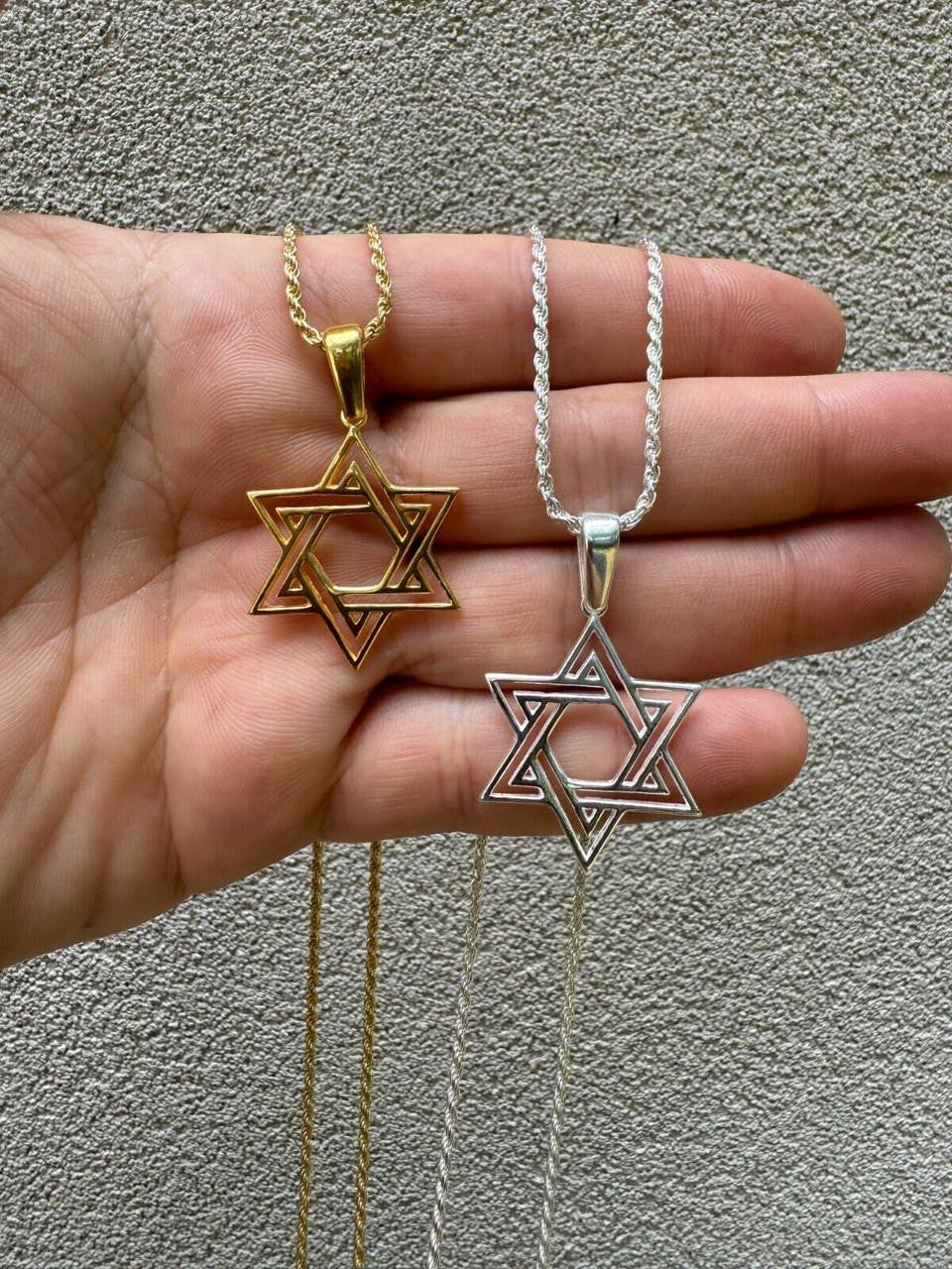 Jewish Cutout Star Of David Pendant | 14k Gold Vermeil Or 925 Silver